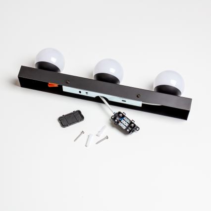 Brilagi - LED-spiegelverlichting HOLLYWOOD 3xLED/3W/230V 39 cm IP44 zwart