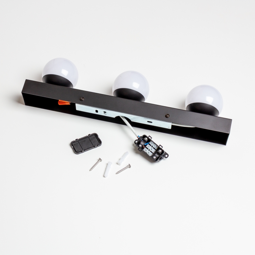 Brilagi - LED-spiegelverlichting HOLLYWOOD 3xLED/3W/230V 39 cm IP44 zwart