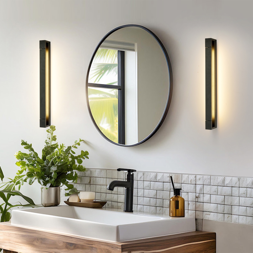 Brilagi - LED-spiegelverlichting voor de badkamer AQUA LINE LED/18W/230V 60 cm IP44 zwart CRI 90