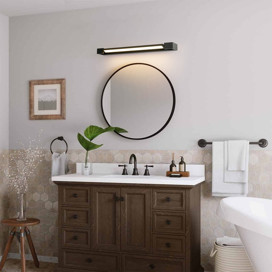 Brilagi - LED-spiegelverlichting voor de badkamer AQUA LINE LED/18W/230V 60 cm IP44 zwart CRI 90