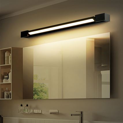 Brilagi - LED-spiegelverlichting voor de badkamer AQUA LINE LED/18W/230V 60 cm IP44 zwart CRI 90