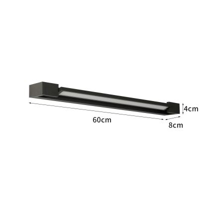 Brilagi - LED-spiegelverlichting voor de badkamer AQUA LINE LED/18W/230V 60 cm IP44 zwart CRI 90