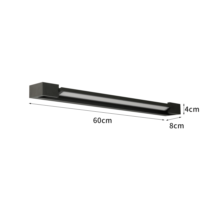 Brilagi - LED-spiegelverlichting voor de badkamer AQUA LINE LED/18W/230V 60 cm IP44 zwart CRI 90