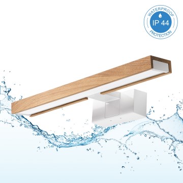 Brilagi - LED-spiegelverlichting voor de badkamer 3-in-1 WOODY MIRROR LED/8W/230V 40 cm IP44 wit/eiken