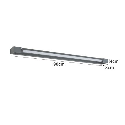 Brilagi - LED-badkamerspiegelverlichting AQUA LINE LED/24W/230V 90 cm IP44 antraciet