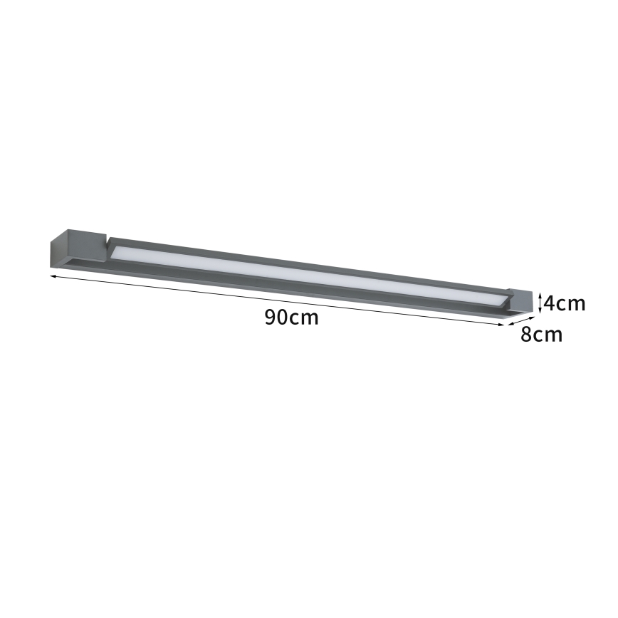Brilagi - LED-badkamerspiegelverlichting AQUA LINE LED/24W/230V 90 cm IP44 antraciet