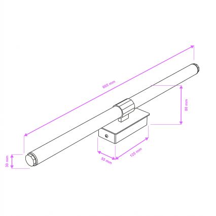 Brilagi - LED-badkamerspiegelverlichting DIANA LED/10W/230V 60 cm IP44 glanzend chroom