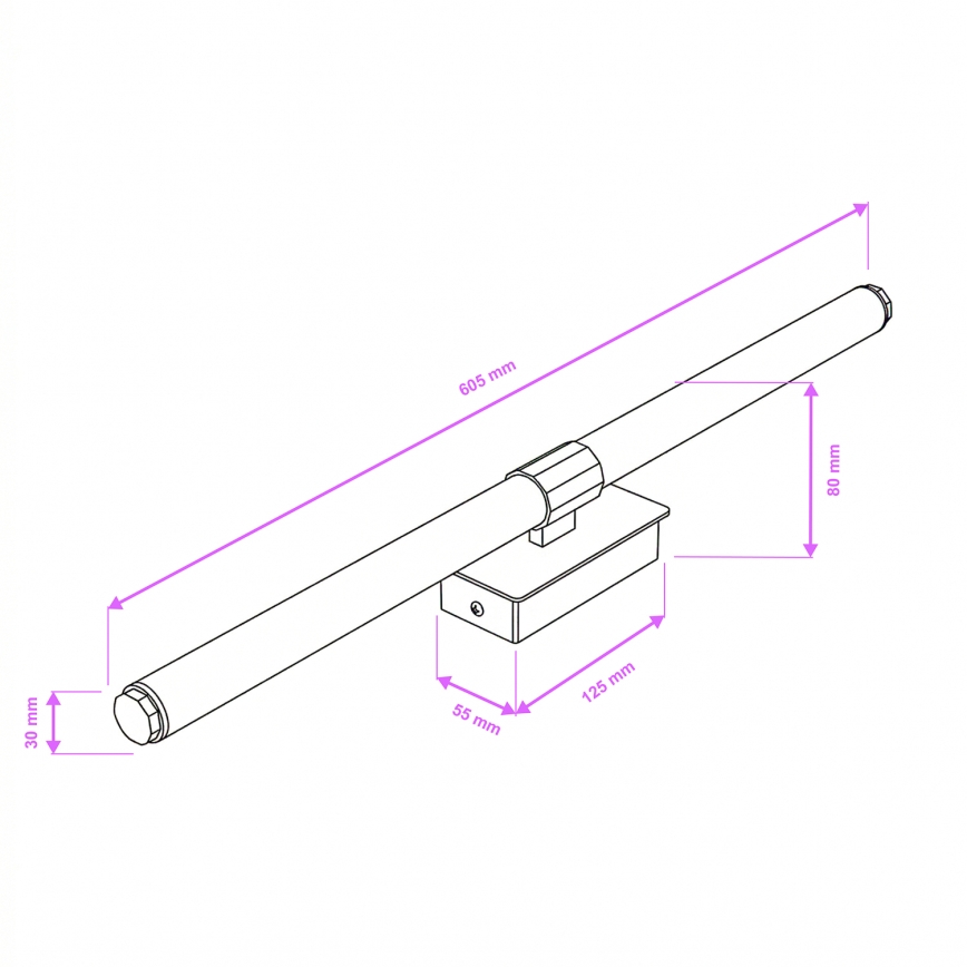 Brilagi - LED-badkamerspiegelverlichting DIANA LED/10W/230V 60 cm IP44 glanzend chroom