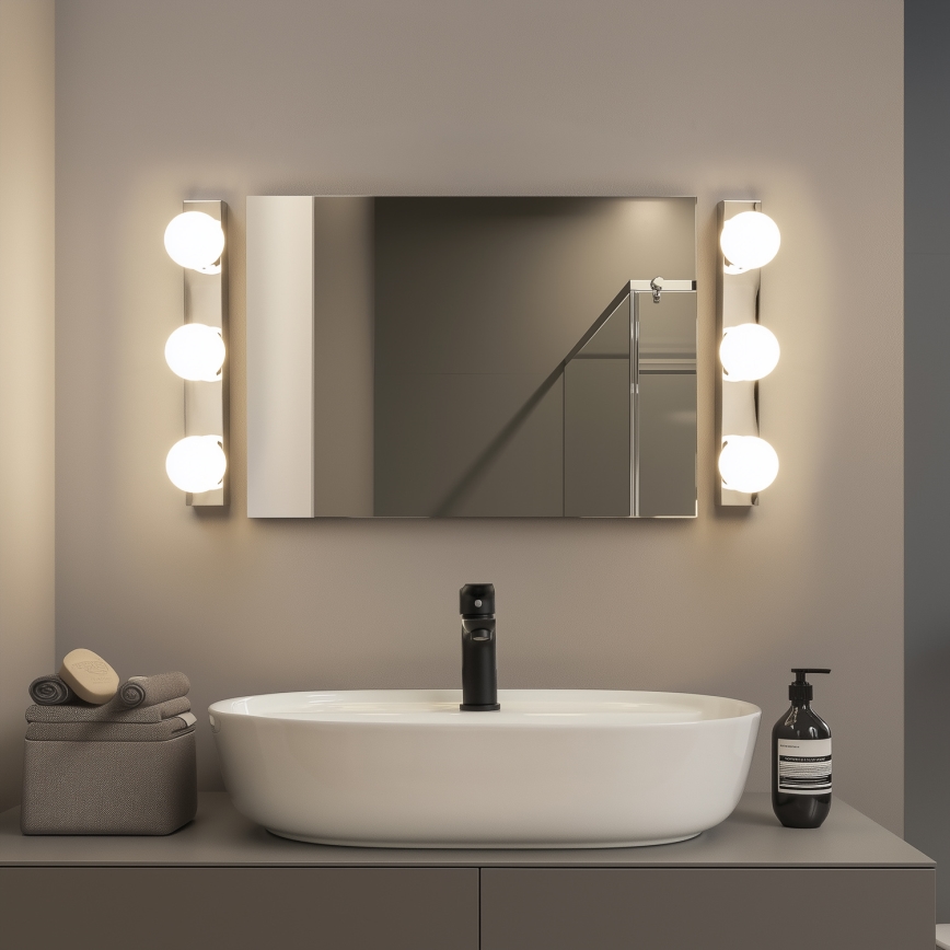 Brilagi - HOLLYWOOD LED-spiegelverlichting voor de badkamer 3xLED/3W/230V 39 cm IP44 glanzend chroom
