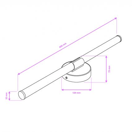 Brilagi - LED badkamerspiegelverlichting LARA LED/10W/230V 60 cm IP44 glanzend chroom