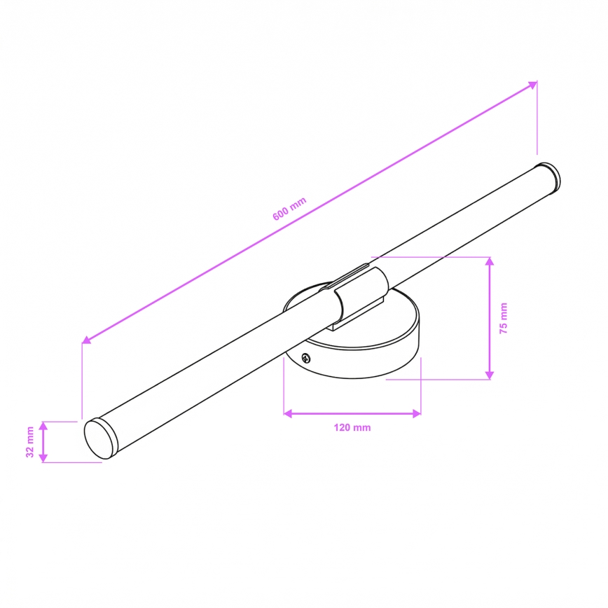 Brilagi - LED badkamerspiegelverlichting LARA LED/10W/230V 60 cm IP44 glanzend chroom