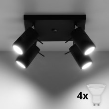 Brilagi -  LED spot ASMUS 4xGU10/7W/230V zwart