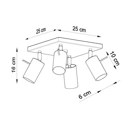 Brilagi -  LED spot ASMUS 4xGU10/7W/230V zwart