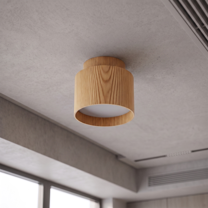 BRILAGI - LED plafondspot BACKLIT 1xGX53/15W/230V + LED/3W Ø 8 cm eiken decor