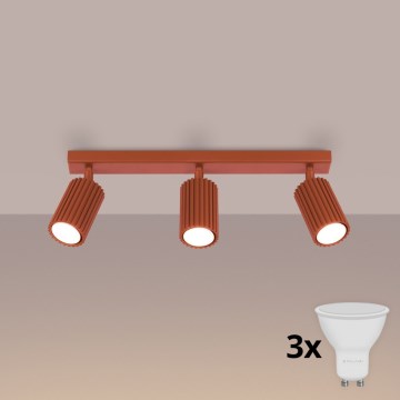 Brilagi - LED-spot CRESTO 3x GU10/10W/230V rood