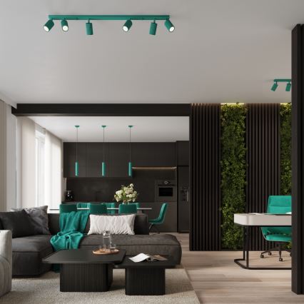 Brilagi - LED-spot CRESTO 4x GU10/10W/230V turkoois