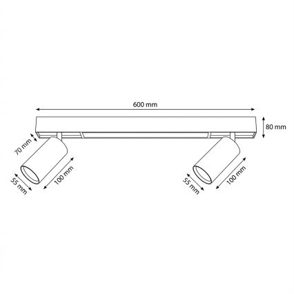 Brilagi - LED-spot SELE 2xGU10/30W/230V + LED/15W zwart
