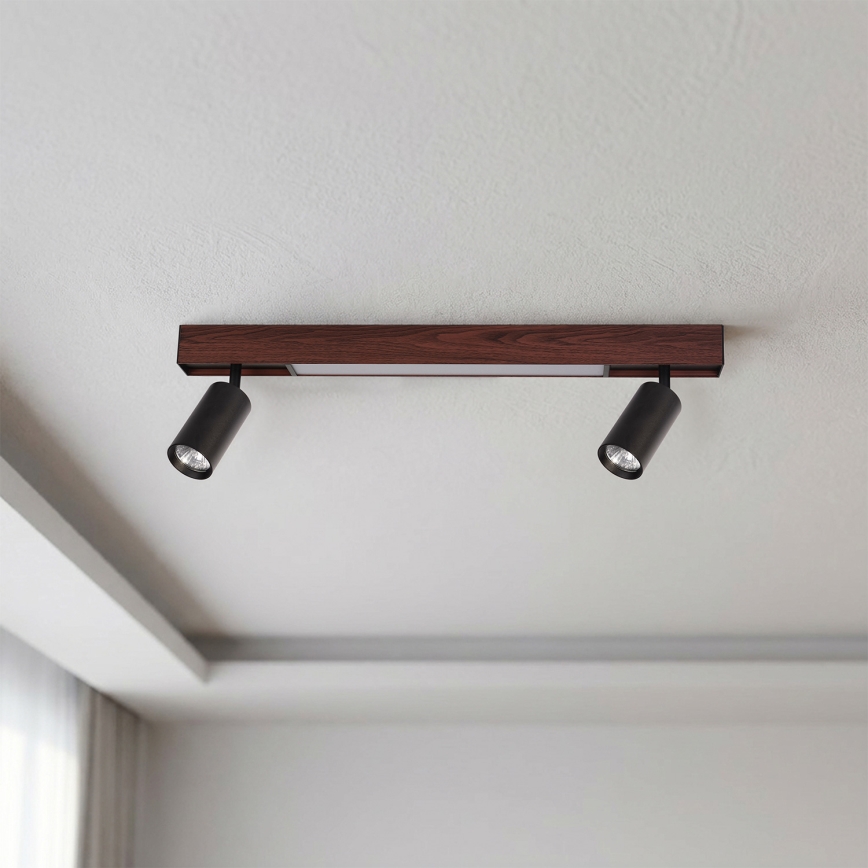 BRILAGI - LED-spot SELE 2xGU10/30W/230V + LED/15W zwart/kersendecor