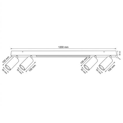 Brilagi - LED-spot SELE 4xGU10/30W/230V + LED/25W zwart