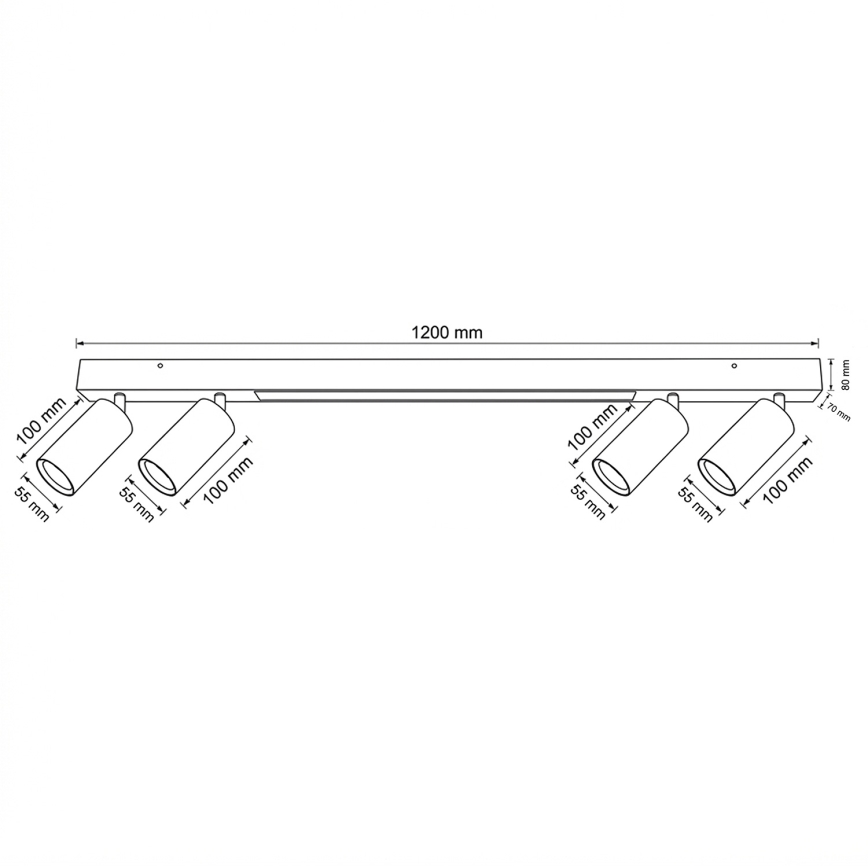 Brilagi - LED-spot SELE 4xGU10/30W/230V + LED/25W zwart