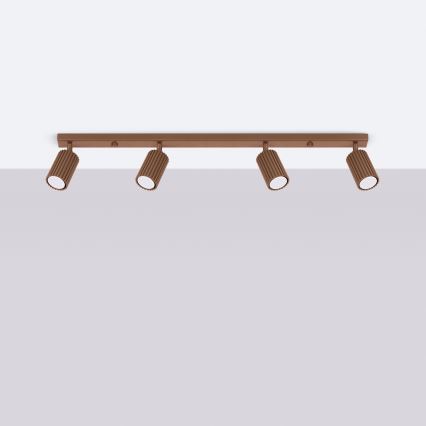 Brilagi - LED-spotarmatuur CRESTO 4x GU10/10W/230V bruin