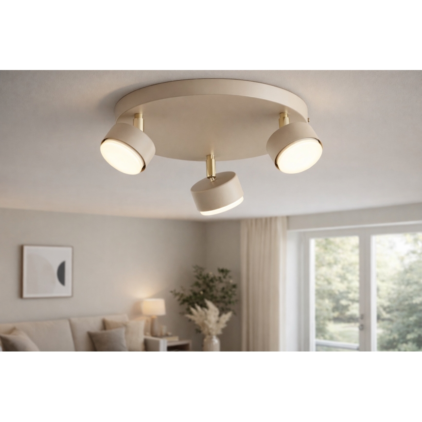 Brilagi - LED-spotarmatuur MONO 3xGX53/30W/230V beige/goud