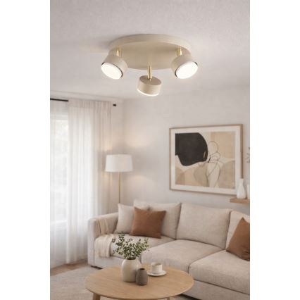 Brilagi - LED-spotarmatuur MONO 3xGX53/30W/230V beige/goud