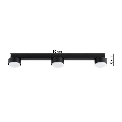 Brilagi - LED-spotarmatuur MONO 3xGX53/30W/230V zwart