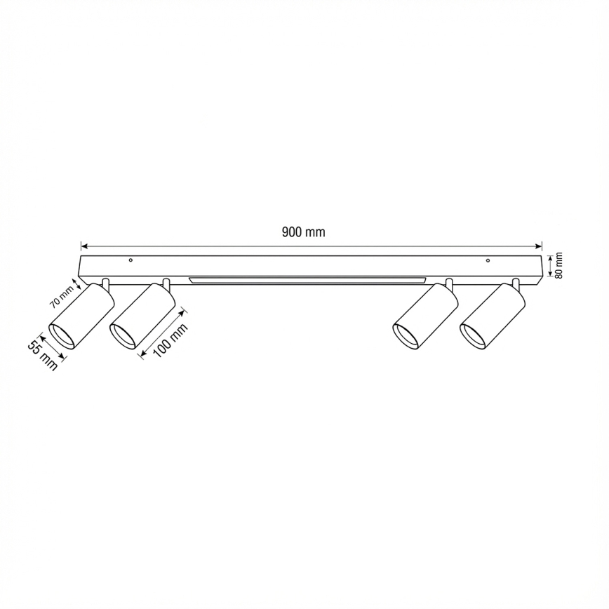 Brilagi - LED-spotarmatuur SELE 4xGU10/30W/230V + LED/20W wit