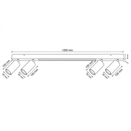 BRILAGI - LED-spotarmatuur SELE 4xGU10/30W/230V + LED/25W wit/kersendecor