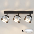 Brilagi - LED Spotlamp AURA LUX 3xGX53/30W/230V zwart/rookglas
