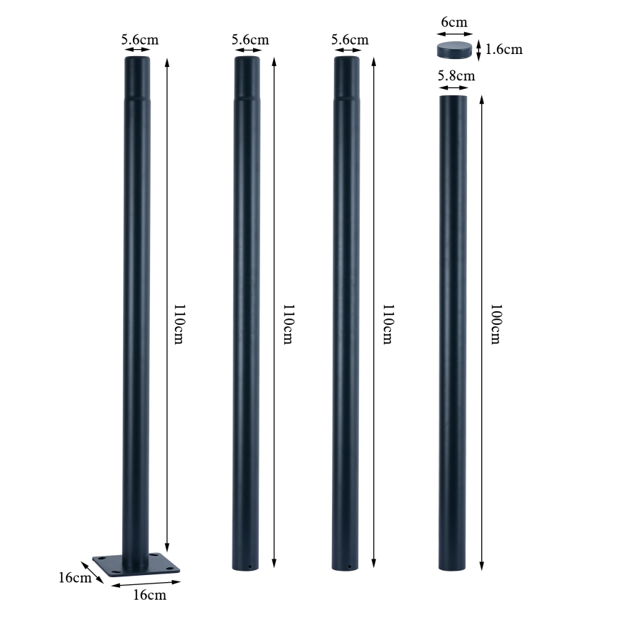 Brilagi - URBANSPARK LED-straatlamp met 4 m mast 120W/230V antraciet IP65
