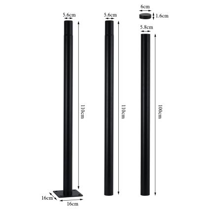 Brilagi - LED-straatlamp met paal van 3 m URBANSPARK LED/60W/230V zwart IP65