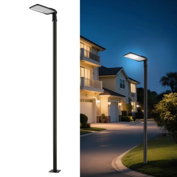 Brilagi - LED straatlamp voor buiten met 3 m paal en scharnier URBANLIGHT LED/200W/230V zwart IP65