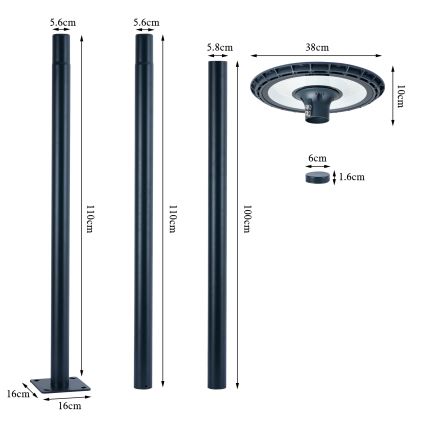 Brilagi - LED straatlamp voor buiten URBANSPARK LED/120W/230V antraciet IP65
