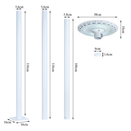 Brilagi - LED Straatlantaarn URBANSPARK LED/120W/230V wit IP65
