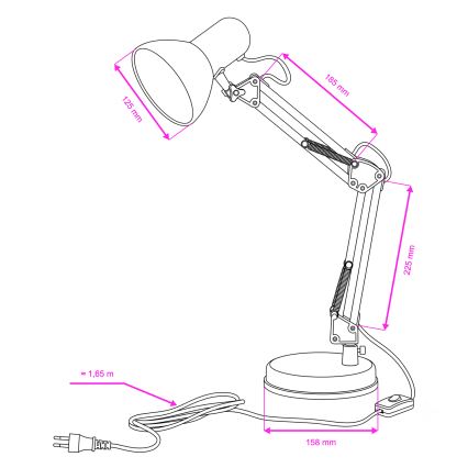 Brilagi - LED Tafel Lamp ROMERO 1xE27/10W/230V groen
