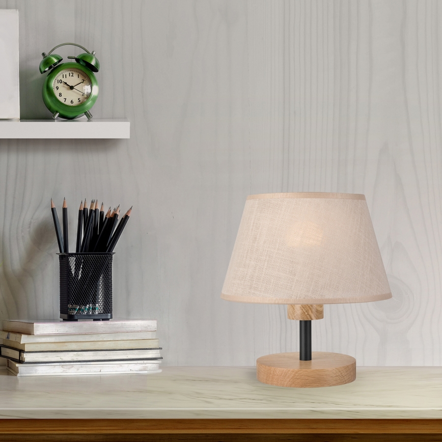 Brilagi - LED Tafellamp ANTHONY 1xE27/60W/230V eiken/beige