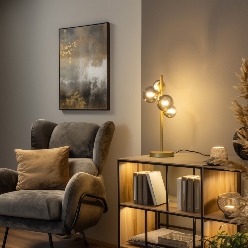 Brilagi - LED Tafellamp MILLA 4xG9/3W/230V goud/gerookt