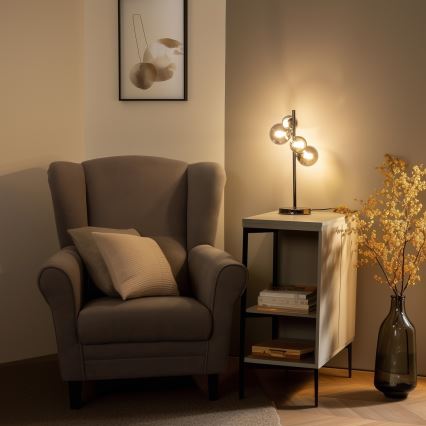 Brilagi - LED tafellamp MILLA 4xG9/3W/230V zwart-chroom/rookglas