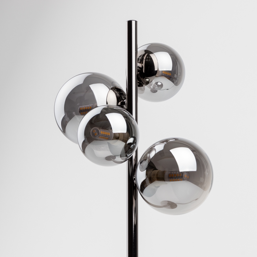 Brilagi - LED tafellamp MILLA 4xG9/3W/230V zwart-chroom/rookglas