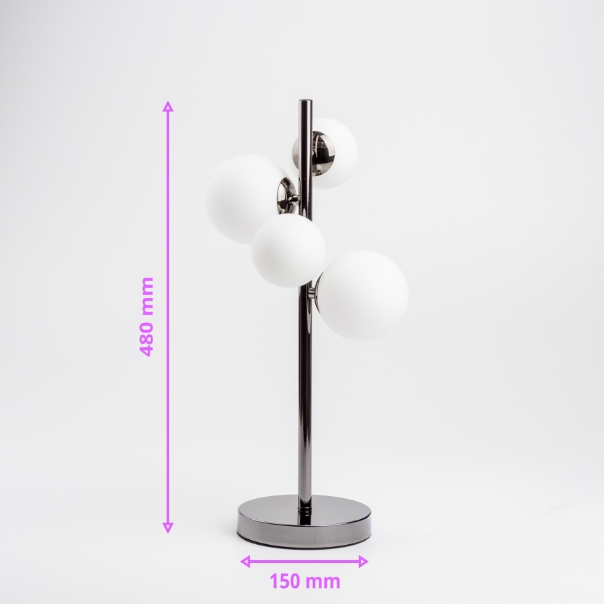 Brilagi - LED-tafellamp MILLA 4xG9/3W/230V zwart-chroom/wit