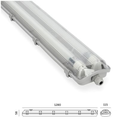 BRILAGI - LED technisch stofdicht TL-armatuur OPTIMA T8 2xG13/18W/230V 4000K IP65 128 cm