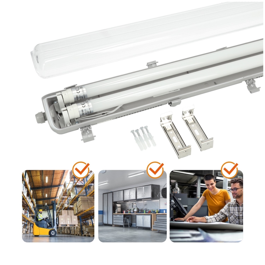 BRILAGI - LED technisch stofdicht TL-armatuur OPTIMA T8 2xG13/18W/230V 6500K IP65 128 cm