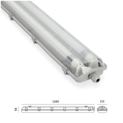 BRILAGI - LED technisch stofdicht TL-armatuur OPTIMA T8 2xG13/18W/230V 6500K IP65 128 cm