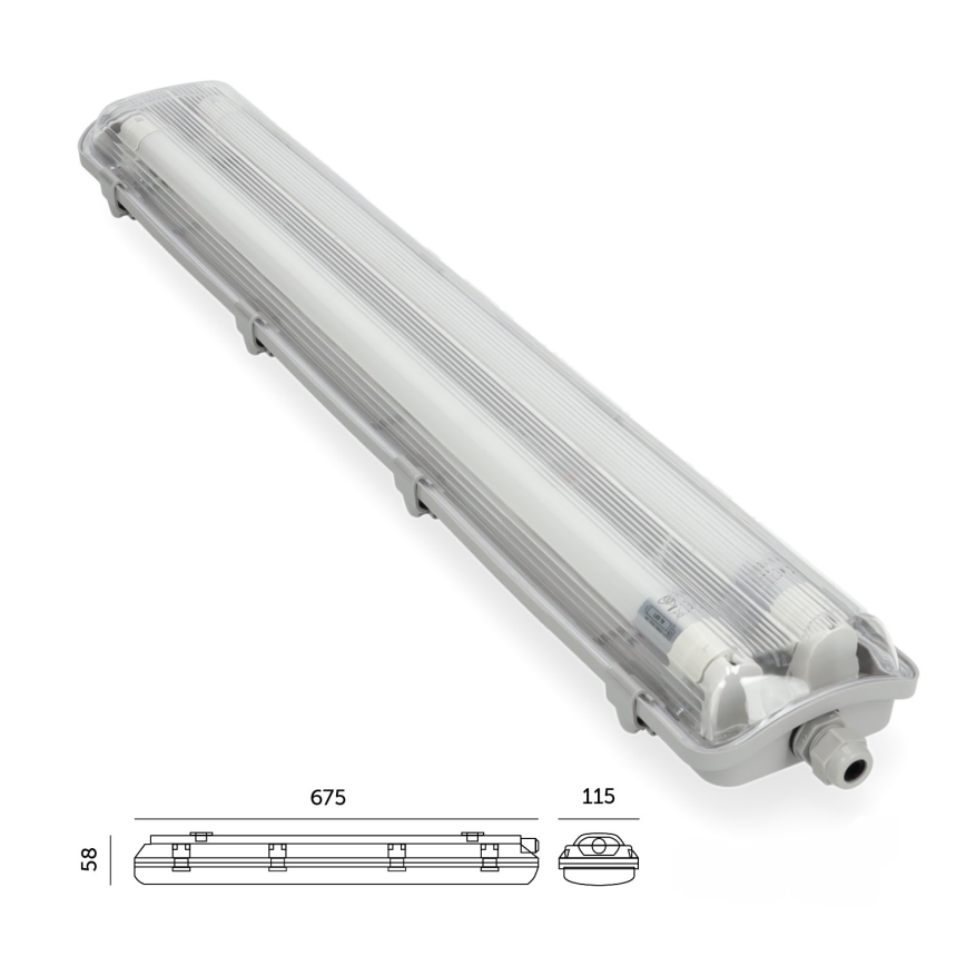 BRILAGI - LED technisch stofdicht TL-armatuur OPTIMA T8 2xG13/9W/230V 4000K IP65 67,5 cm