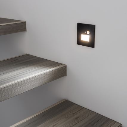 Brilagi - LED Trapverlichting met bewegingssensor JACK LED/1,5W/230V 3000K/4000K/6500K zwart
