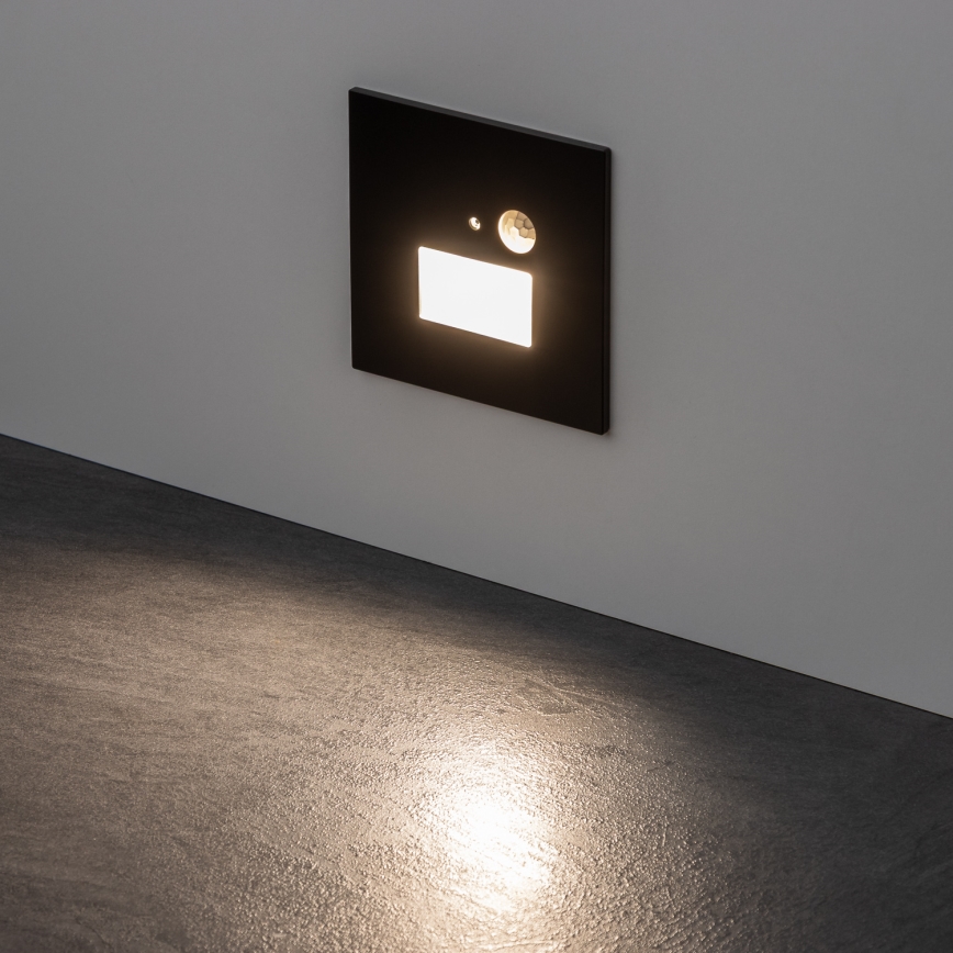 Brilagi - LED Trapverlichting met bewegingssensor JACK LED/1,5W/230V 3000K/4000K/6500K zwart