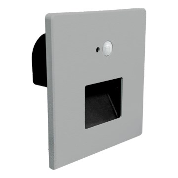 Brilagi - LED-trapverlichting met bewegings- en schemersensor JACK LED/3W/230V 3000/4000/6500K IP65 grijs