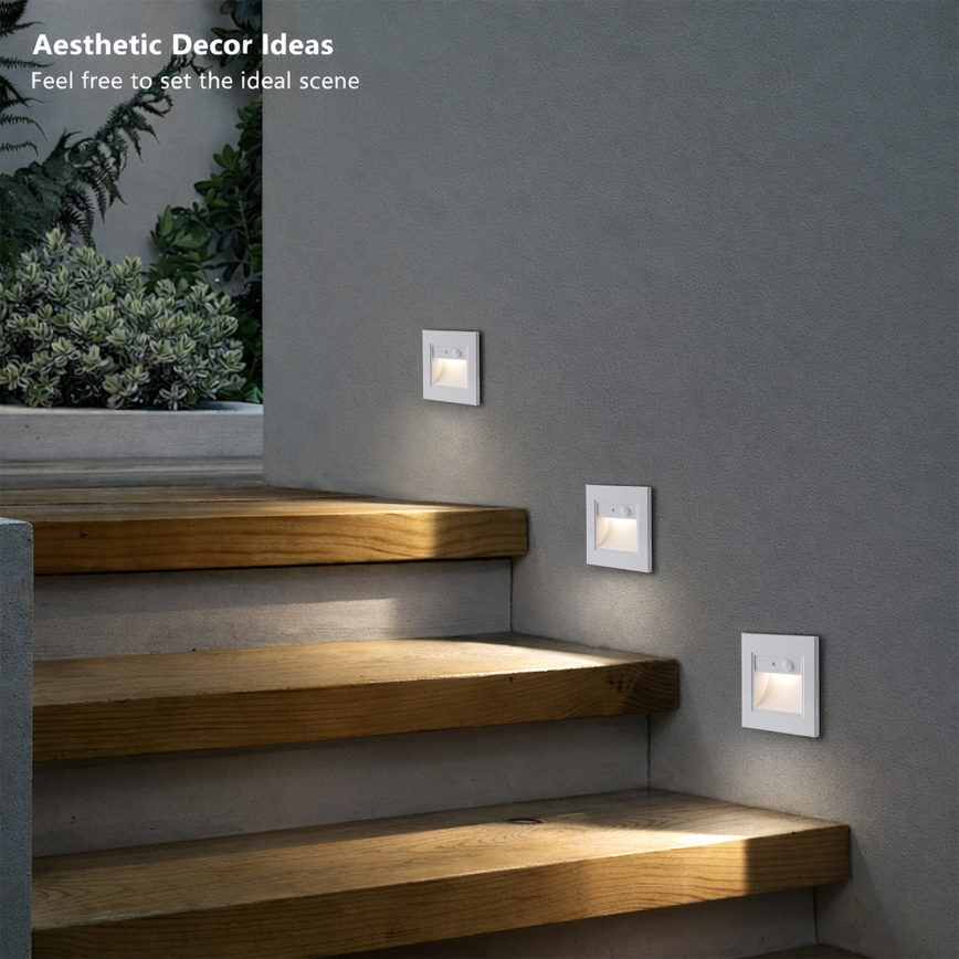 Brilagi - LED-trapverlichting met sensor STEP LIGHT LED/1,5W/230V IP44 wit